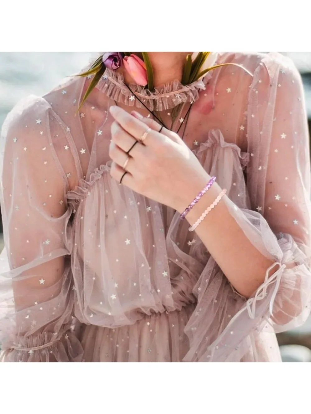 10 Mini Gemstone Energy Bracelets - Handmade Crystal Beaded Power Stretch Unisex